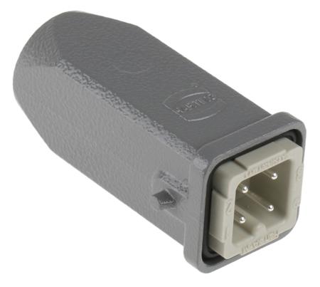 09200031440-09200032611 Han A Series 3 + PE Way Male 10A Panel Kit, includes Hood, Insert