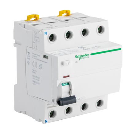 A9R44463 Schneider Electric iID RCCB, 63A, 4 Pole, 300mA