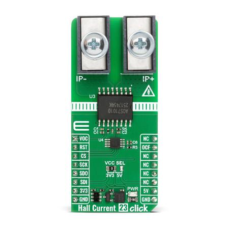 MIKROE-6839 MikroElektronika Hall Current Click Hall Effect Sensor Add On Board for ACS71010 MikroBUS
