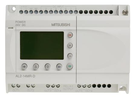 AL2-14MR-D Mitsubishi Electric Alpha 2 Series Logic Module, 24 V dc Supply, Relay Output, 8-Input, Analogue Input
