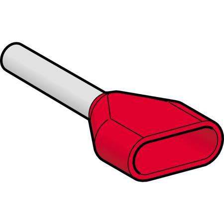 AZ5DE010D Schneider Electric, Linergy AZ5 Insulated Cable End, 8mm Pin Length, 2.25mm Pin Diameter, Red