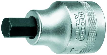 6181010 Gedore Hexagonal Screwdriver Bit, 1 in Tip, 17 mm Tip, Square Drive, 90 mm Overall 1-Piece