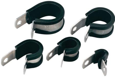 211-15340 HellermannTyton Black, Aluminium Alloy, Chloroprene P Clip