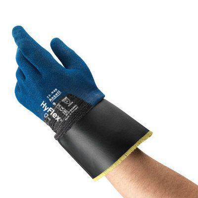 11948090 Ansell HyFlex 11-948 Blue Fibreglass, Polyamide Abrasion Resistant, Cut Resistant Gloves, Size 9, Waterbased PU Coating