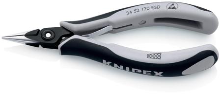 34 52 130 ESD Knipex 34 52 Electronics Pliers, Round Nose Pliers, 138 mm Overall, Straight Tip, 23mm Jaw, ESD