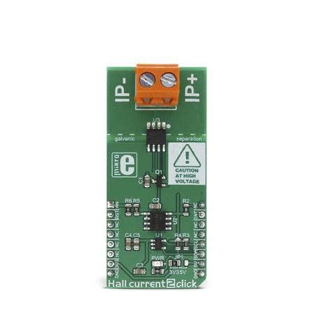 MIKROE-2987 MikroElektronika Hall Current 2 Click Board for ACS711 for Telecommunication Applications, Audio Applications, White