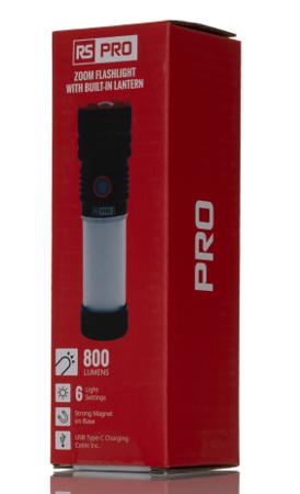 255-4194 RS PRO LED Rechargeable Work Light, T8, 8 W, 3.7 V, IP65