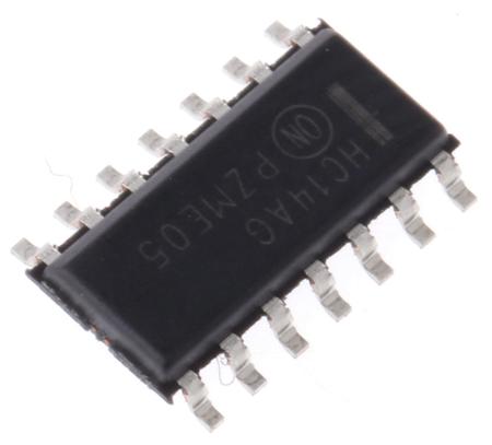 MC74HC14ADR2G onsemi  Hex Schmitt Trigger Inverter, 14-Pin SOIC