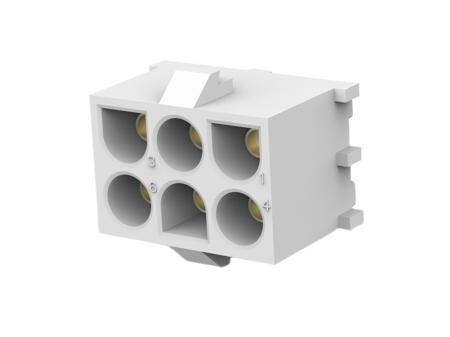 350827-4 TE Connectivity MATE-N-LOK Series Vertical PCB Mount PCB Header, 6 Contact(s), 6.35mm Pitch, 2 Row(s), Shrouded