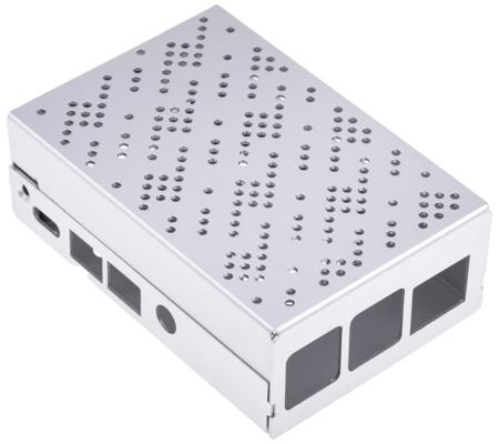 ZP-0095 Okdo Aluminium  Case for use with Raspberry Pi 4 Model in Grey