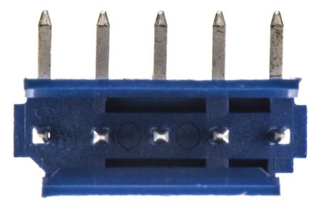 281698-5 TE Connectivity AMPMODU HE14, 2.54mm Pitch, 5 Way, 1 Row, Right Angle PCB Header, Through Hole