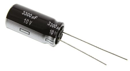 EEUEB1A332 Panasonic 3300μF Aluminium Electrolytic Capacitor 10V dc, Radial, Through Hole -