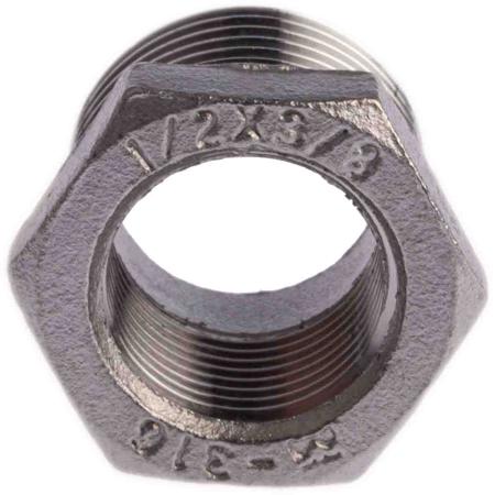 499-3445 RS Pro Stainless Steel Hexagon Bush 1/2in R(T) Male x 3/8in G(P) Female 0.87in