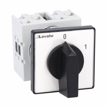 GX2091U Lovato, DP 2 Position 60° On-Off Cam Switch, 690V ac, 20A, Knob Actuator