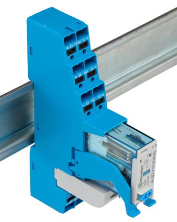 4C-P2-9-012-0050SPA Finder 4C Series 12V dc DIN Rail Interface Relay Module, DPDT-2C/0, Push In