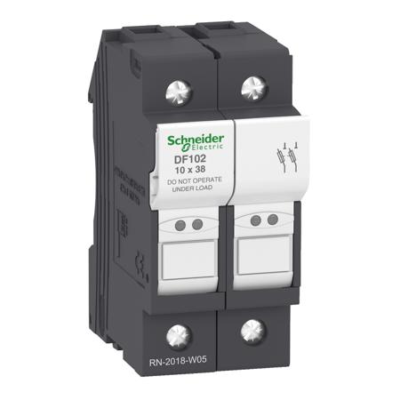DF102 Schneider Electric 32A Rail Mount Fuse Holder for 10 x 38mm Fuse, 2P, 690V ac