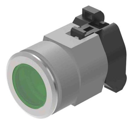 704.006.518 EAO, 704 Green LED Pilot Light, 31mm Cutout, Round