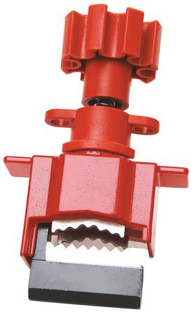 SMALL-UNIV-VALVE-LOCKOUT--BASE-ONLY- Brady Red Lockout Clamp