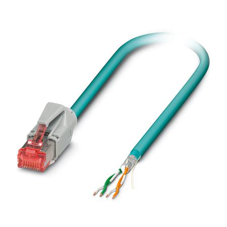 1405633 Phoenix Contact, 1m Cat5e, Blue RJ45 to Male Unterminated Shielded, Terminated