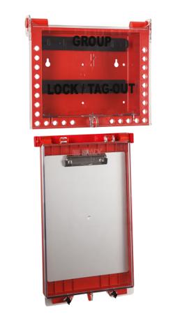 26-GROUPLB-RED-PERMIT-DISPLAY-STATION Brady 27-Lock Plastic Lockout Device