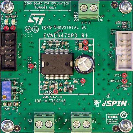 EVAL6470PD STMicroelectronics Demonstration Board Power Management for L6470 for Voltage Mode Driving
