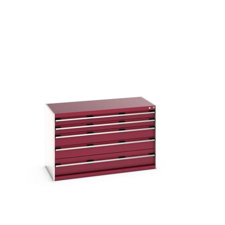 40022107-24V Bott 5 Cabinet, Steel, 800mm x 650mm x 1300mm, Red