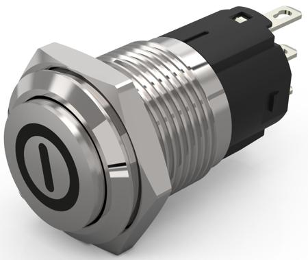 82-4161.1000.B001 EAO 82 Series Push Button Switch, Momentary, Panel Mount, 16mm Cutout, SPDT, 240V, IP65, IP67