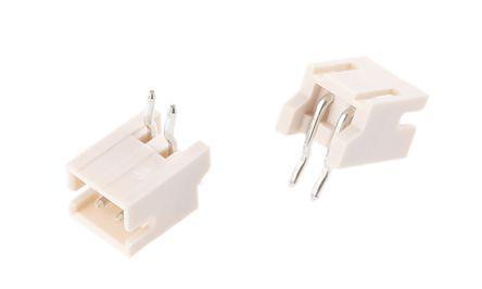S2B-ZR--LF--SN- JST ZH Series, 1.5mm Pitch 2 Way 1 Row Shrouded Right Angle PCB Header, Through Hole, Solder Termination