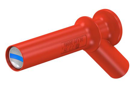 66.9515-22 Staubli Red, Male to Female Test Connector Adapter and Nickel Plated - Socket Size: 4mm