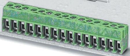 1984840 Phoenix Contact PT 1.5/10-3.5-V Series PCB Terminal Block, 3.5mm Pitch, Through Hole Mount, 1-Row, Solder Termination