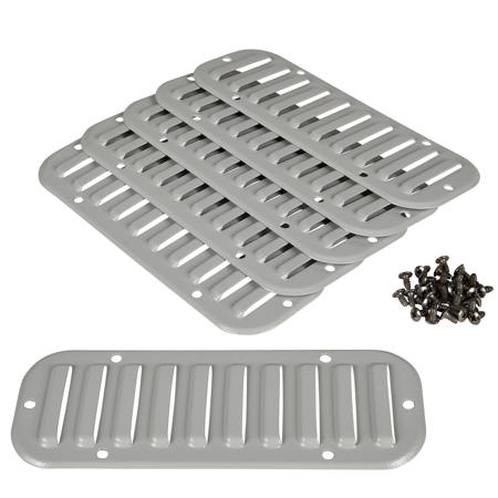 NSYCAG417X120M Schneider Electric Grey Steel Grille, Square Face Slat, 445 x 148mm