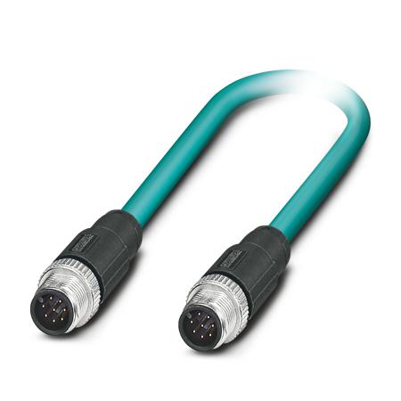 1408748 Phoenix ContactNBC-MS/ 0.5-94B/MS SCO US, 500mm Cat5, Blue M12 to Male M12 Male Shielded, Terminated PUR Sheath