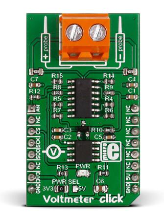 MIKROE-2436 MikroElektronika Voltmeter Click Voltage Measurement for MCP3201 for MikroBus