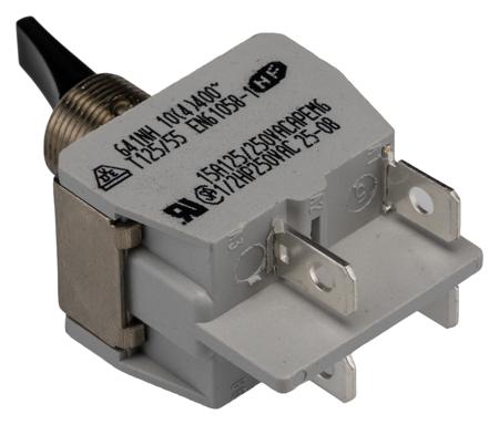641NH-2 Toggle Switch DP On-Off, 10 A @ 24 V dc, Panel Mount