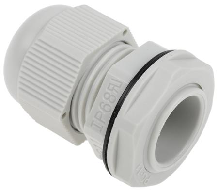 822-9653 RS Pro PG11 Grey Nylon Cable Gland With Locknut, 5 → 10mm Cable Dia Range, IP68
