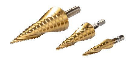 D-41872 STEP DRILL 3PC SPIRAL TIN COAT