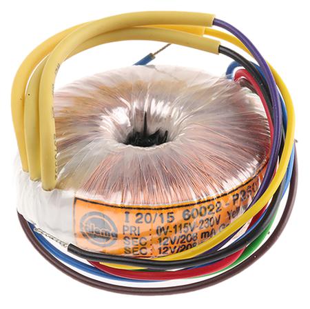 60022 Nuvotem Talema 115 V ac, 230 V ac, 2 x 12V ac Toroidal Transformer, 5VA 2 Output