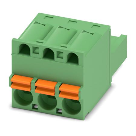 1910364 Phoenix Contact, 5mm Pitch, COMBICON FKC, 3 Way, , Pluggable Terminal Block, Plug, Cable Mount, Push In Termination,