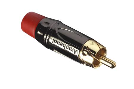ACPL-CRD Amphenol Industrial Black Chrome Cable Mount RCA Plug, Gold, 10A