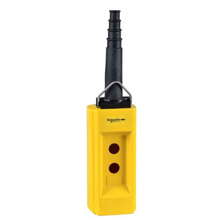 XACB025 Schneider Electric Push-In Push Button Control Station, Glass Reinforced Polyester, 2 Cutouts, Black, IP65