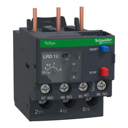 LRD126 Schneider Electric Thermal Overload Relay - 1 NO + 1 NC, 5.5 → 8 A F.L.C, 5 A Contact Rating, TeSys