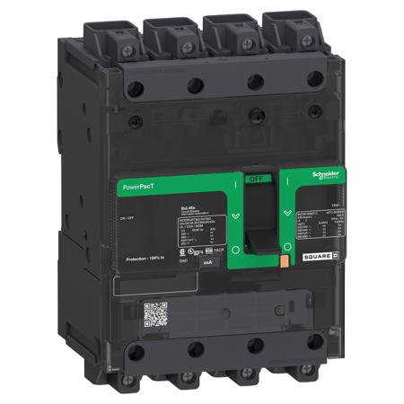 BJL46035LU Schneider Electric, PowerPact Circuit breaker 4P 35A, Breaking Capacity 100 kA, Clip-On