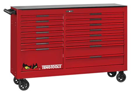 TSW64R15 Teng Tools 15 Drawer Steel Wheeled Roller Cabinet Tools Included