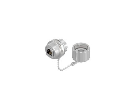17-101814 Amphenol CONEC 17 Series Single-Port RJ45 Jack Receptacle & Cover Kit, Cat5e, Shielded
