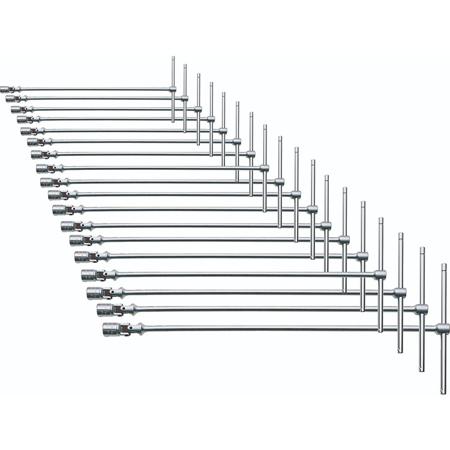 U02760481 Usag 18-Piece Hex Key Set, 6 → 24 mm Size, T Shape, Long Arm