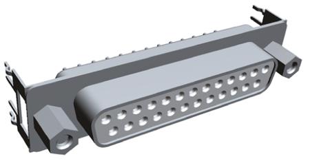 7-1393740-2 TE Connectivity AMPLIMITE HD-20 Series, 25 Way Through Hole PCB D-sub Connector Socket, 2.76mm Pitch