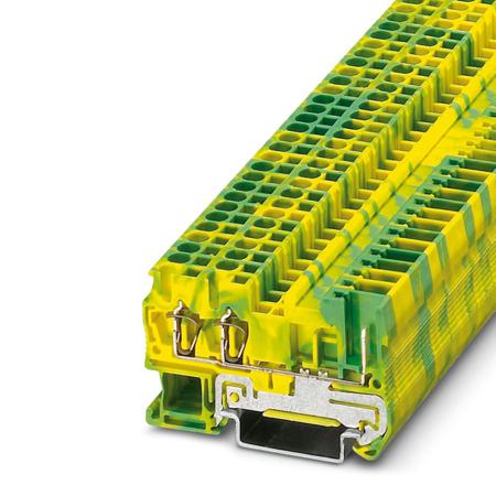 3042120 Phoenix Contact  ST 2.5-TWIN/ 1P-PE Series Green/Yellow, Single-Level, Spring Clamp Termination