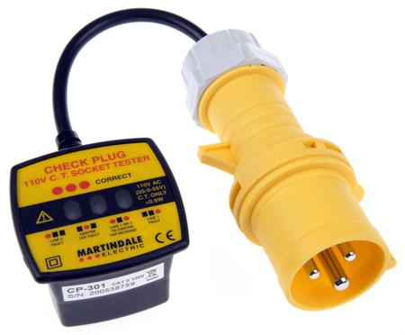 RSCP301 Martindale CP301 Mains Socket Tester 30mA 110V ac CAT II 150 V, Model CP-301