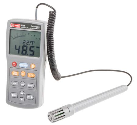 123-2284 RS PRO 1365 Humidity, Temperature Thermohygrometer, RS232, USB, Battery Powered, LCD Display RS Calibration