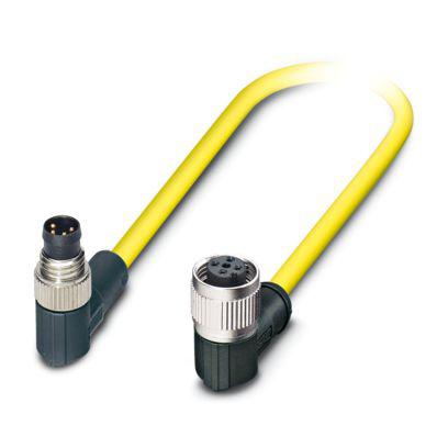 1406211 Phoenix Contact Male 4 way Angled Plug M8 to Female 4 way Angled Socket M12 Actuator/Sensor Cable, 500 mm